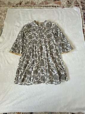 Lola Australia Paisley Print Cotton Tiered Mini Dress